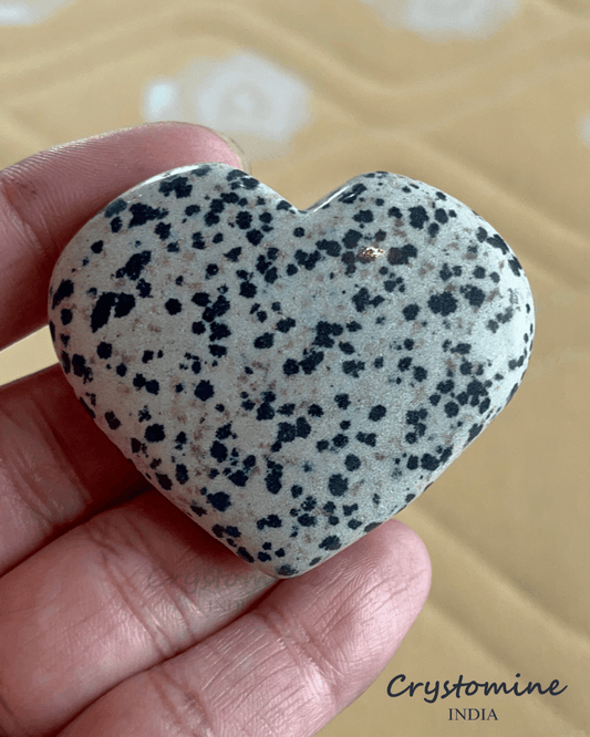 Dalmatian Jasper \ Heart \ 2 - 2.5 inch \ 63 gm \ DJH2