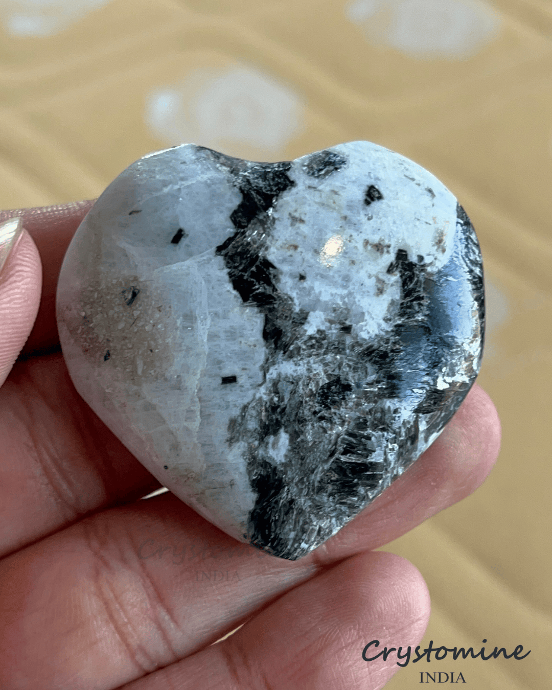 Rainbow Moonstone \ Heart \ 1.5 - 2 inch \ 66 gm \ RMH2