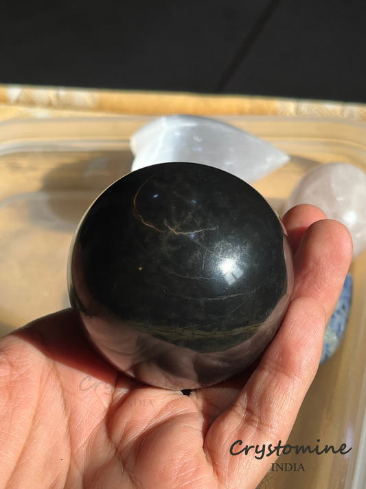 Black Agate \ Sphere \ 2 - 2.5 inch \ 361 gm \ BAS1