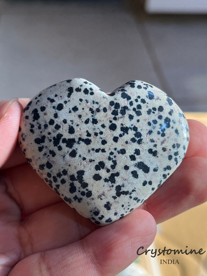 Dalmatian Jasper \ Heart \ 2 - 2.5 inch \ 70 gm \ DJH1