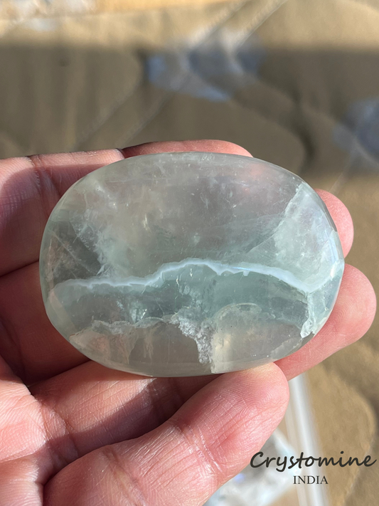 Green Fluorite \ Palm Stone \ 2 - 2.5 inch \ 93 gm \ GFPS1