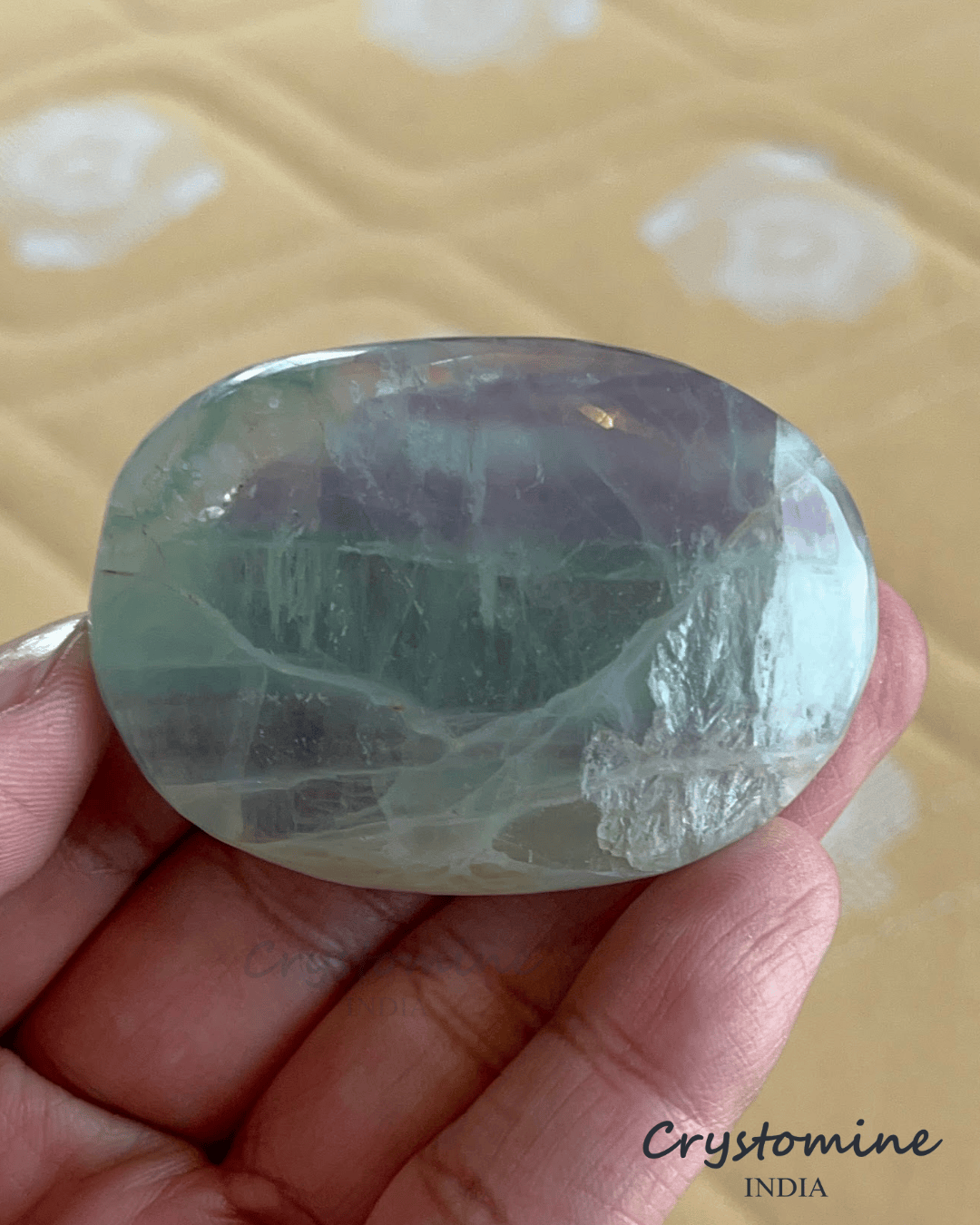 Green Fluorite \ Palm Stone \ 2 - 2.5 inch \ 115 gm \ GFPS2