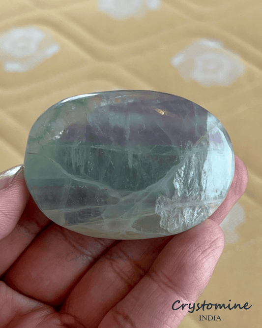 Green Fluorite \ Palm Stone \ 2 - 2.5 inch \ 115 gm \ GFPS2