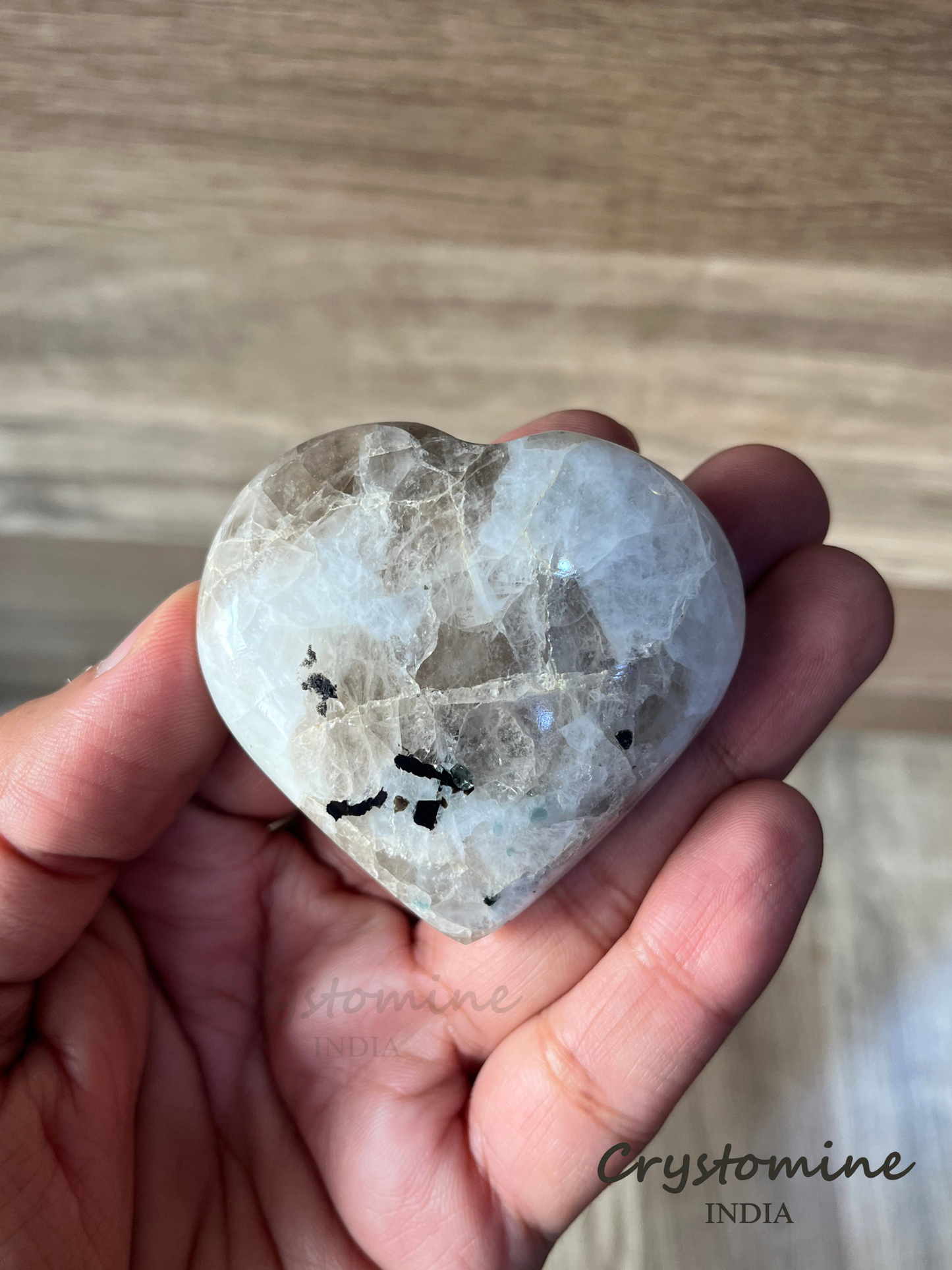 Rainbow Moonstone \ Heart \ 2 - 2.5 inch \ 106 gm \ RMH1