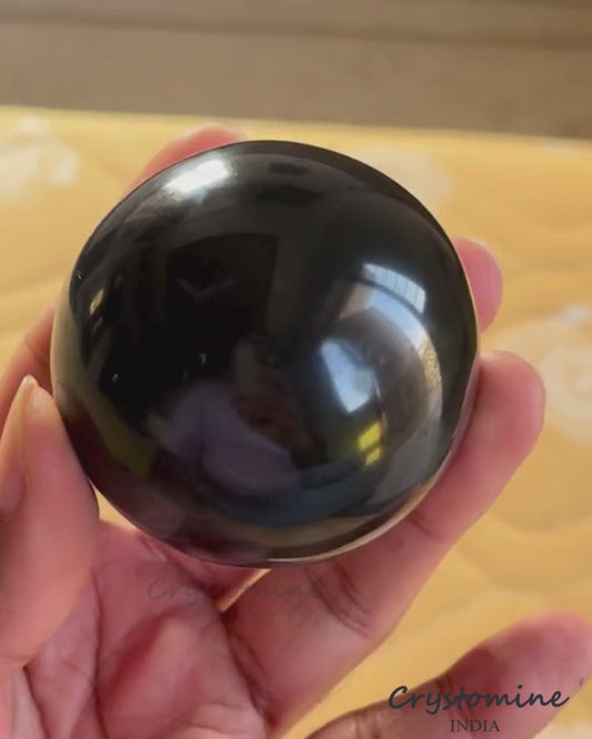 Black Agate \ Sphere \ 2 - 2.5 inch \ 338 gm \ BAS2