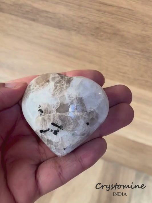 Rainbow Moonstone \ Heart \ 2 - 2.5 inch \ 106 gm \ RMH1