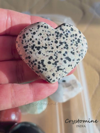Dalmatian Jasper \ Heart \ 2 - 2.5 inch \ 70 gm \ DJH1