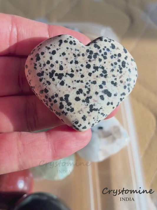 Dalmatian Jasper \ Heart \ 2 - 2.5 inch \ 70 gm \ DJH1